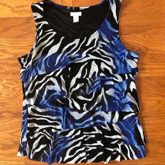 Chico's Tops - 🦓 Chico’s Zebra Print Nylon Sleeveless Tank